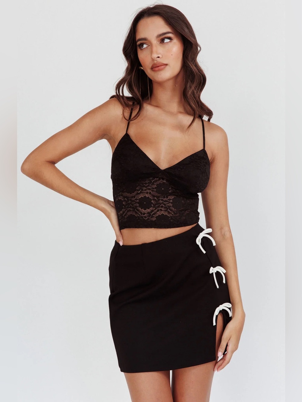 Patrina Lace Cami Top Black - Selfie Leslie